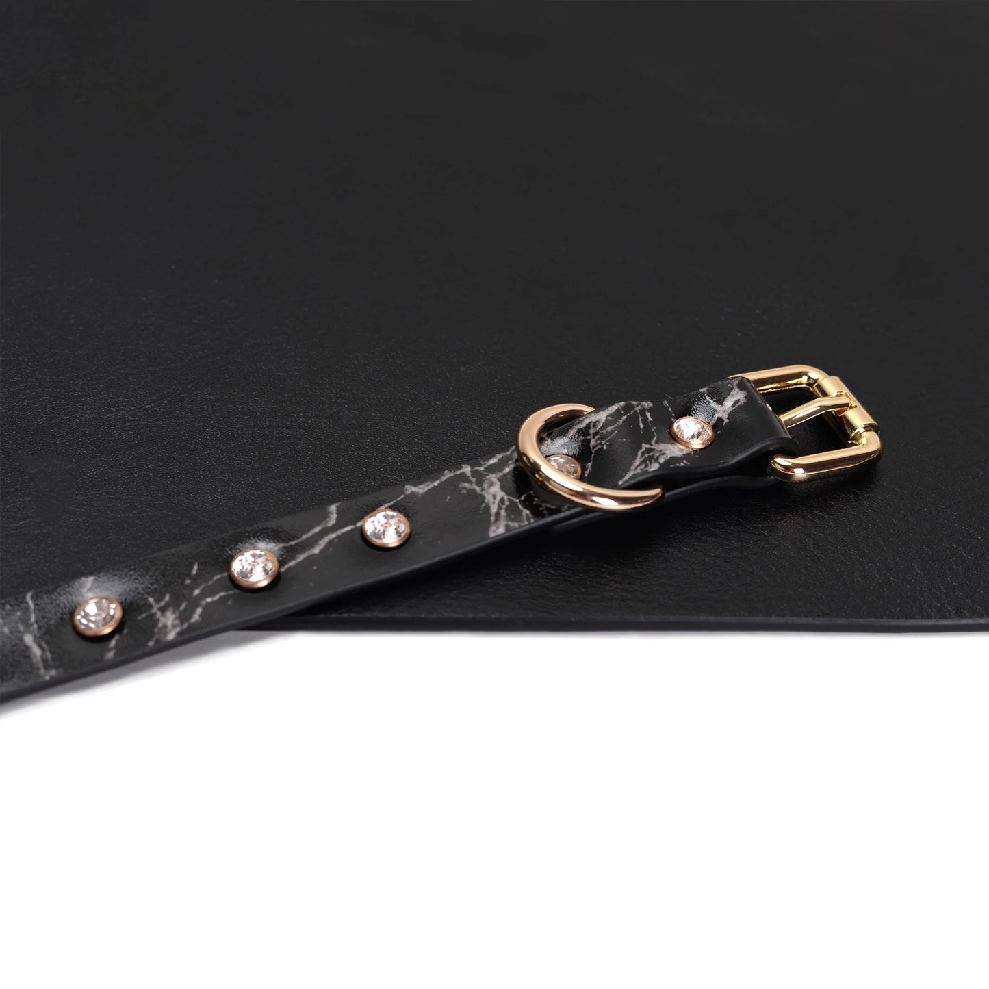 Marble Pattern Gem Inlaid BDSM Collars