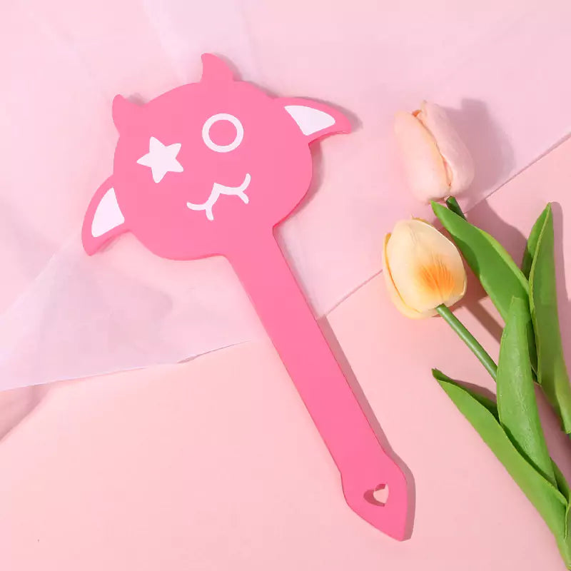 Pink Devil Acrylic Spanking Paddle in visual roleplay setup