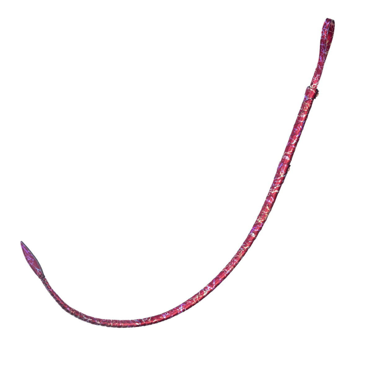 Red Textured Faux Leather Leaf Whip