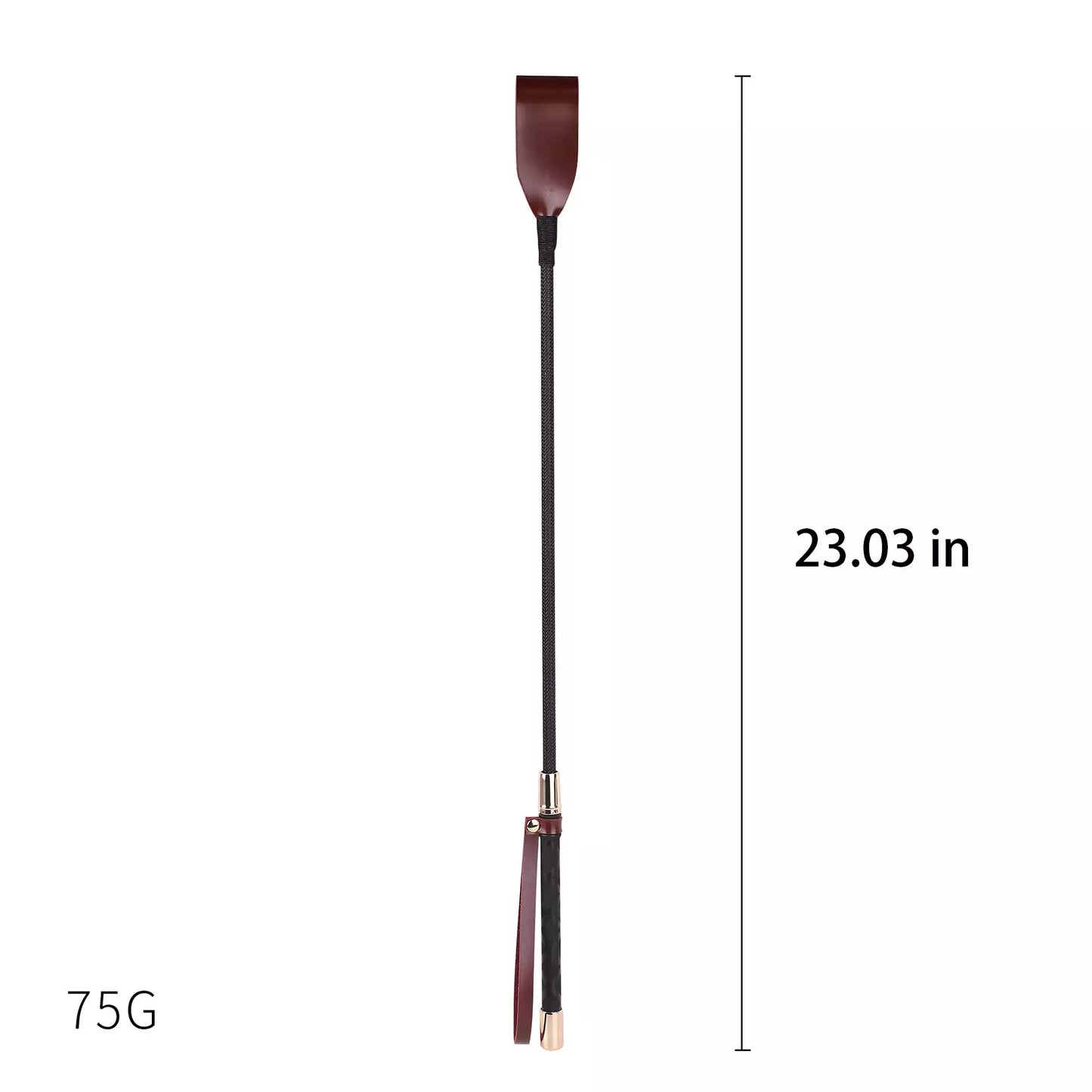 Vintage burgundy riding crop of 23.03 in