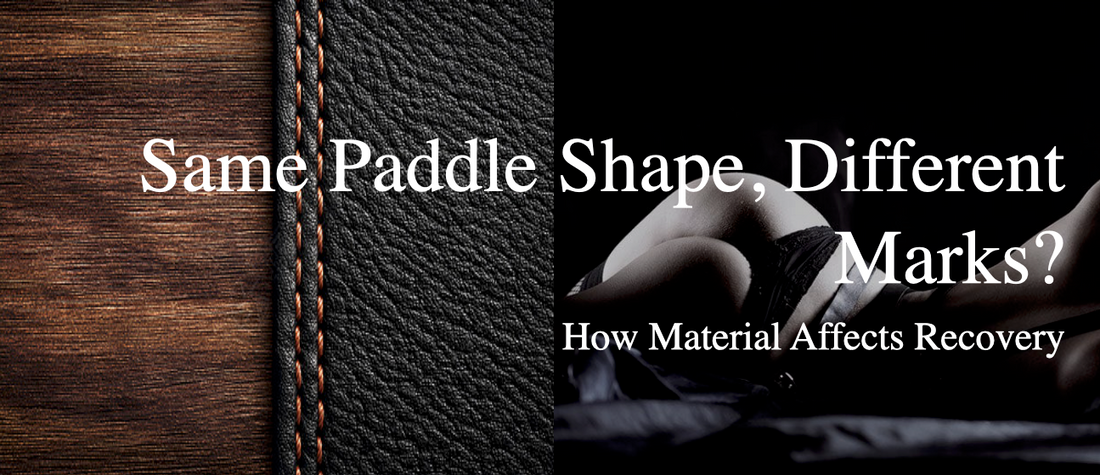 comparison of leather wood and acrylic paddles showing different mark patterns