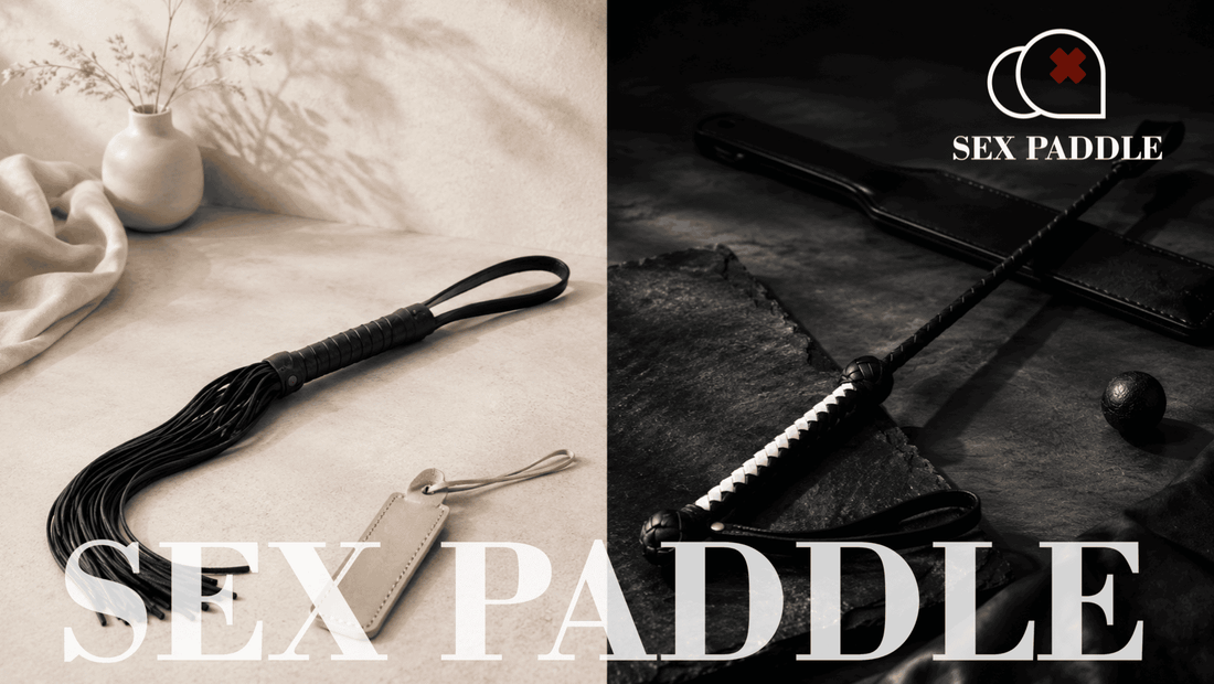 beginner flogger and advanced impact toy set in contrasting studio lighting