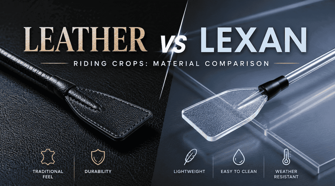 Leather riding crop and Lexan riding crop material comparison
