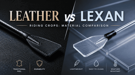 Leather riding crop and Lexan riding crop material comparison