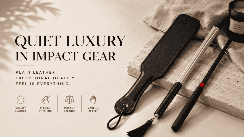 Quiet luxury leather paddle with minimalist impact gear