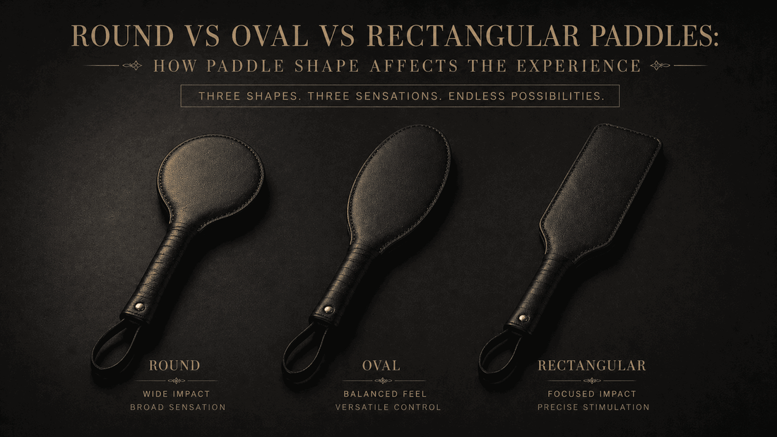 Round oval and rectangular paddle shape comparison showing contact geometry edge profile safe zone coverage 