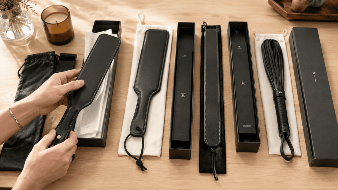 four sexpaddle products unboxed on dark surface showing packaging and quality on arrival