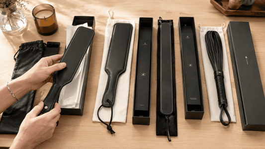 four sexpaddle products unboxed on dark surface showing packaging and quality on arrival