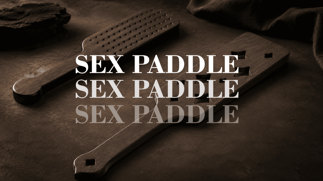 perforated wooden paddle and solid paddle in moody studio lighting