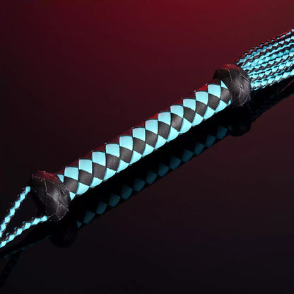 12-Tail Leather Flogger with Long Handle