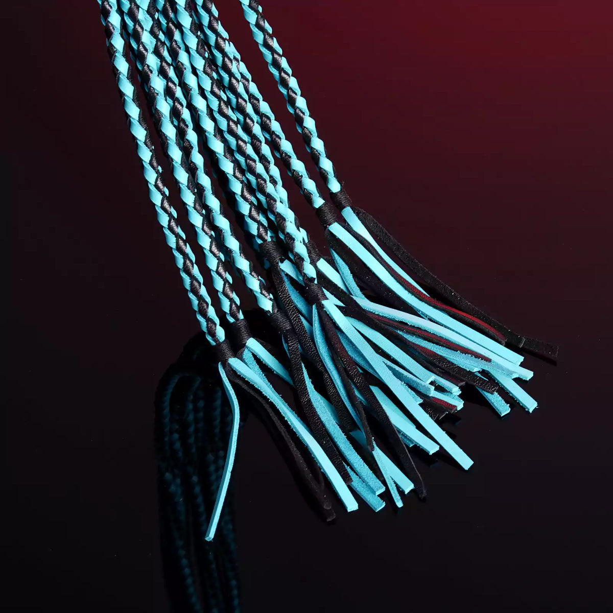 12-Tail Leather Flogger with Long Handle