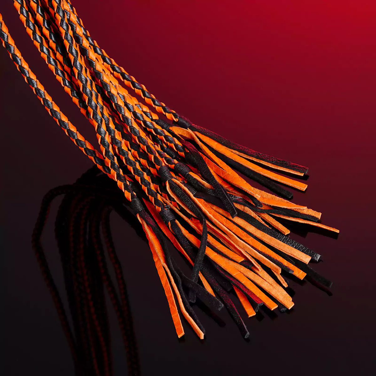 12-Tail Leather Flogger with Long Handle