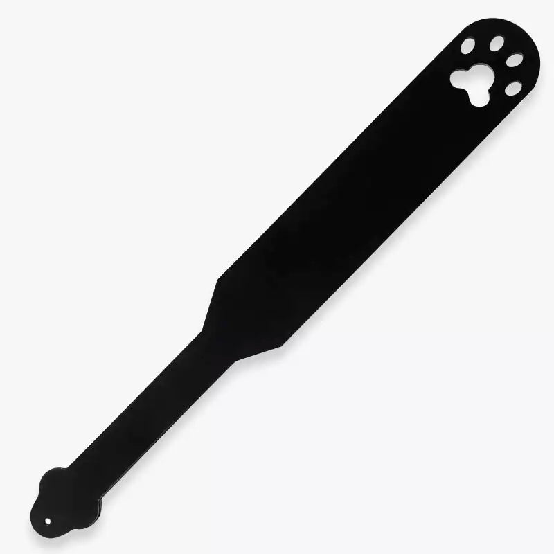 Pala de acrílico con forma de pata de gato para nalgadas — Pata calada transparente o negra para un escozor intenso