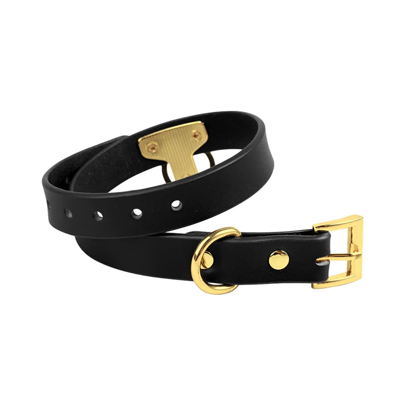 BDSM Collars Matte Black Leather