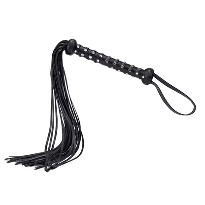 Black Studded Leather Flogger