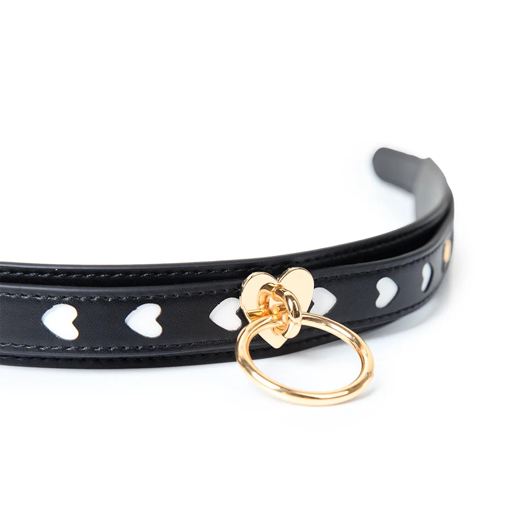 Leather Double Layer Heart BDSM Collars
