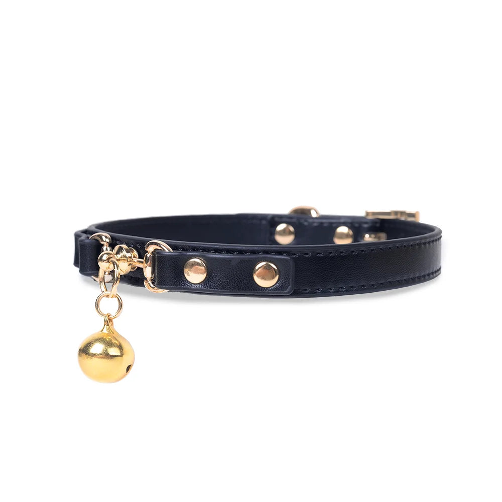 Gold Bell BDSM Collars for Elegant Play
