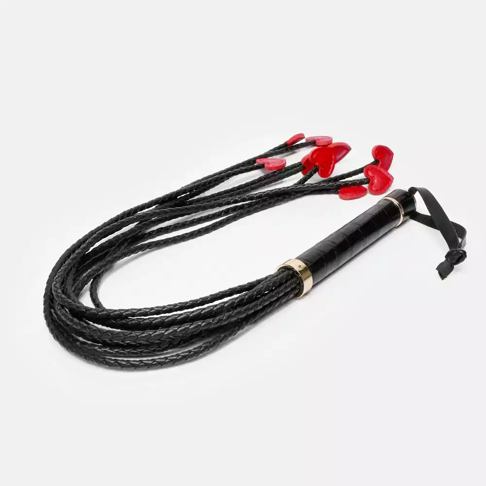 Heart-Weave Black Flogger