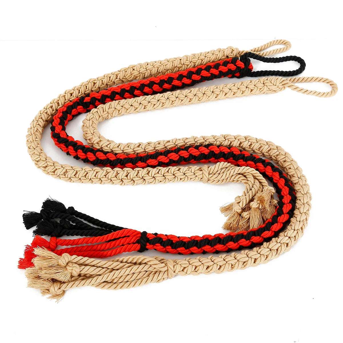 Knot-Braided Jute Rope Whip pendulum fringe tip