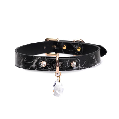 Marble Pattern Gem BDSM Collars