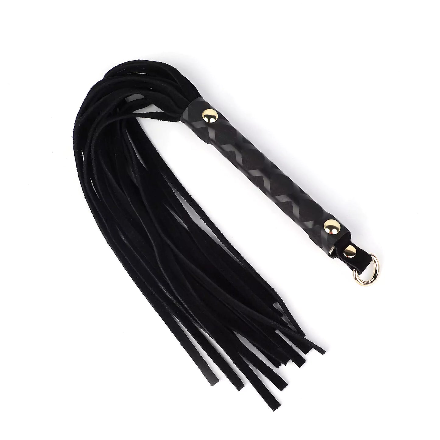 Mini-Farbleder-BDSM-Flogger – kompakter Warm-up-Quast aus Rindsleder für unterwegs