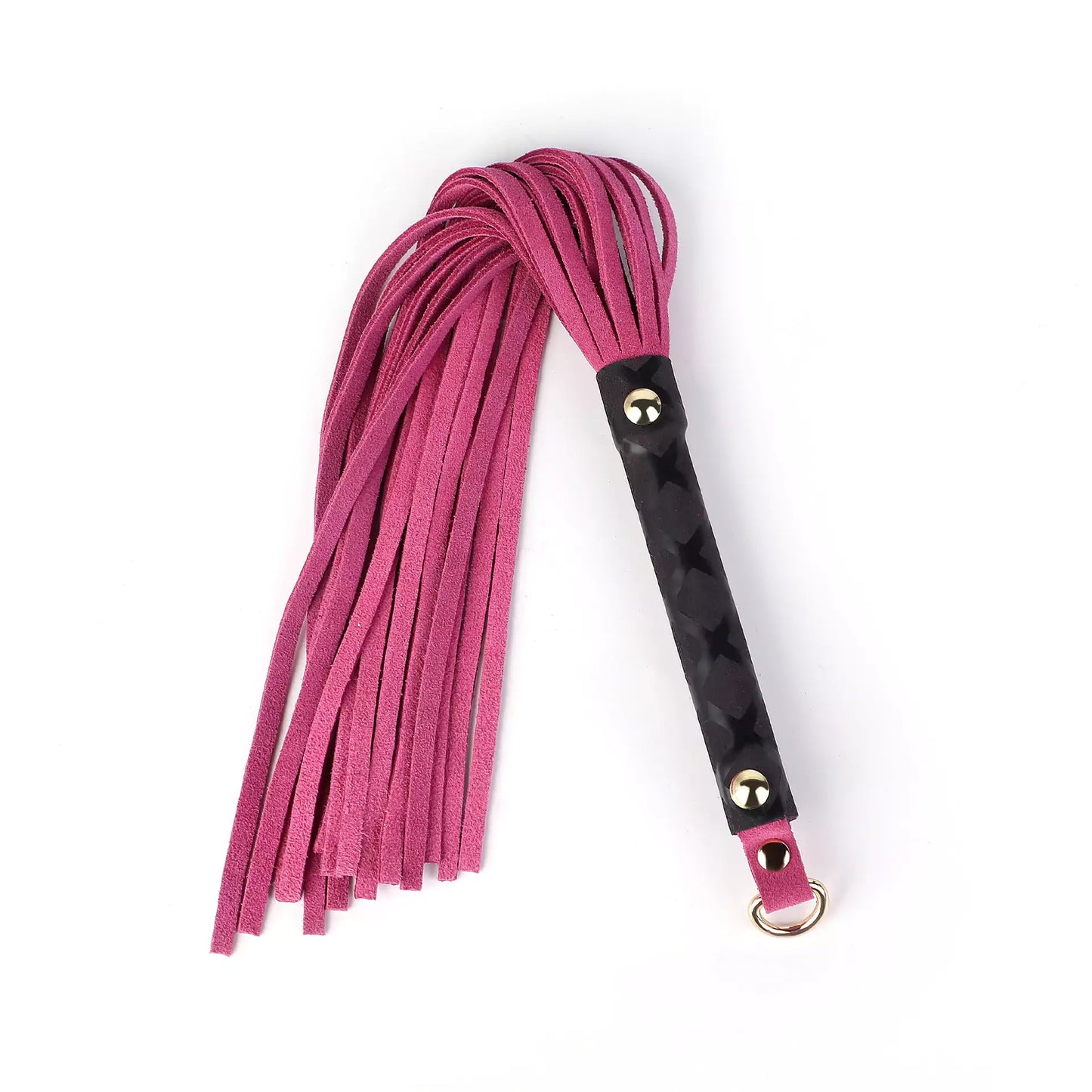 Mini-Farbleder-BDSM-Flogger – kompakter Warm-up-Quast aus Rindsleder für unterwegs