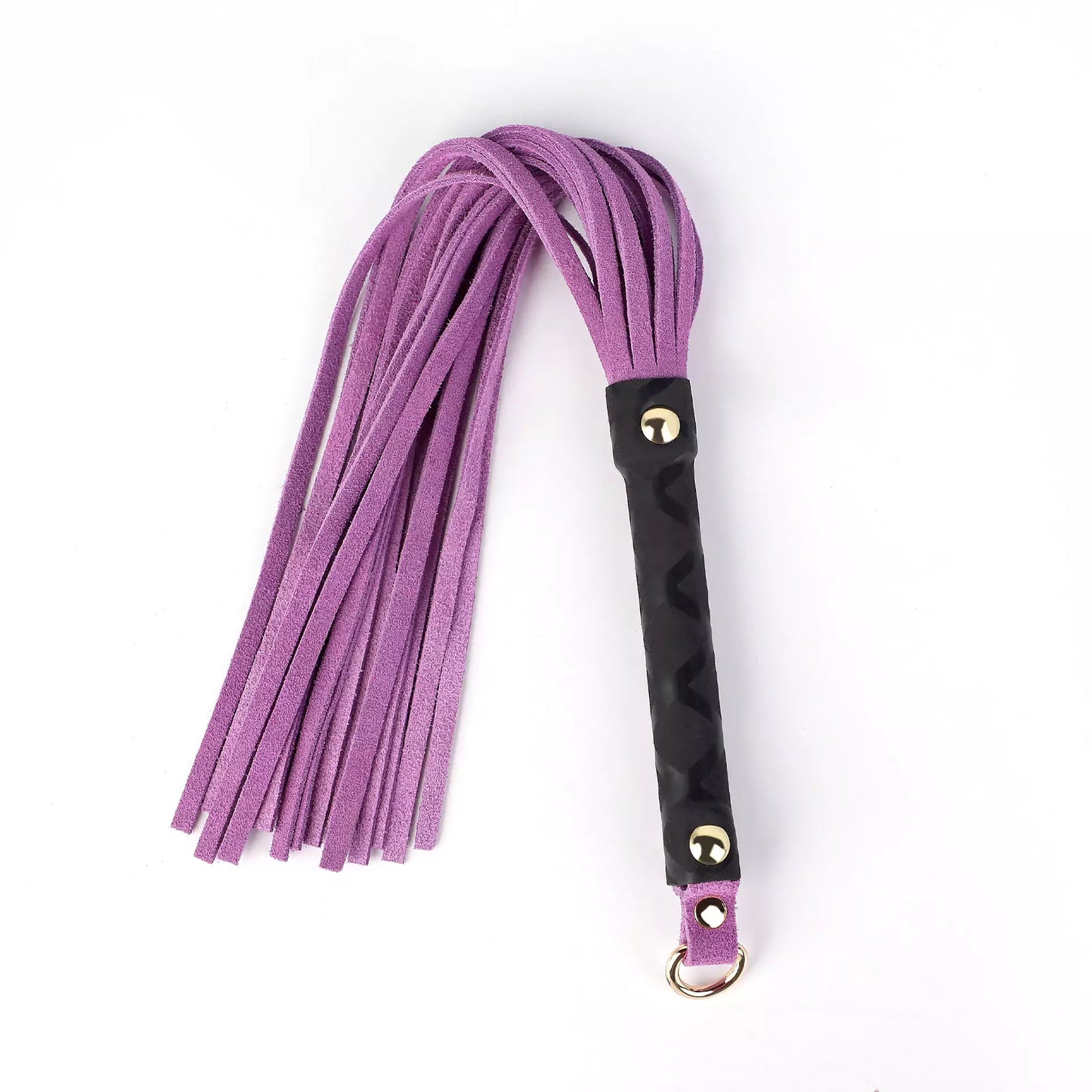 Mini-Farbleder-BDSM-Flogger – kompakter Warm-up-Quast aus Rindsleder für unterwegs