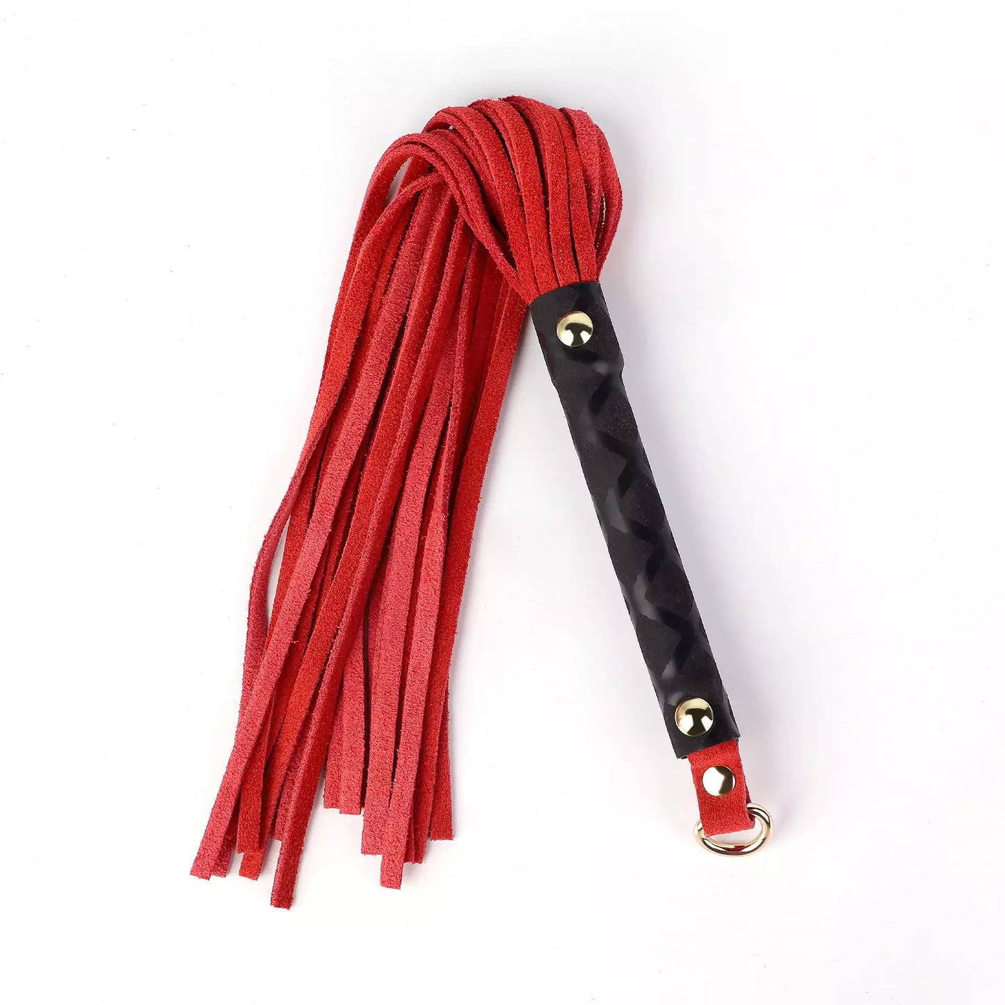 Mini-Farbleder-BDSM-Flogger – kompakter Warm-up-Quast aus Rindsleder für unterwegs
