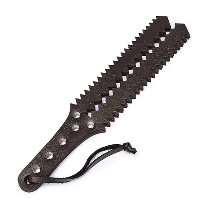 Leather Solid Wood Handle BDSM Floggers
