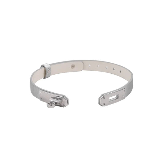 Silver Textured Leather BDSM Collars