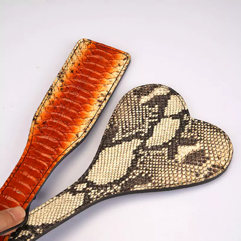 Snake-Pattern  Leather Spanking Paddle