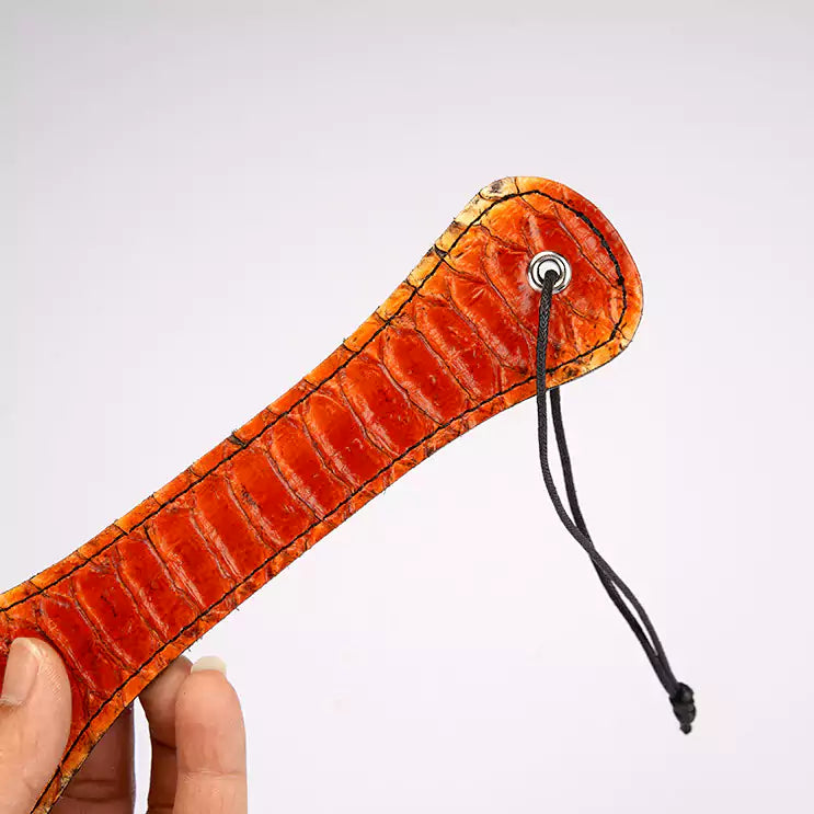 Snake-Pattern  Leather Spanking Paddle