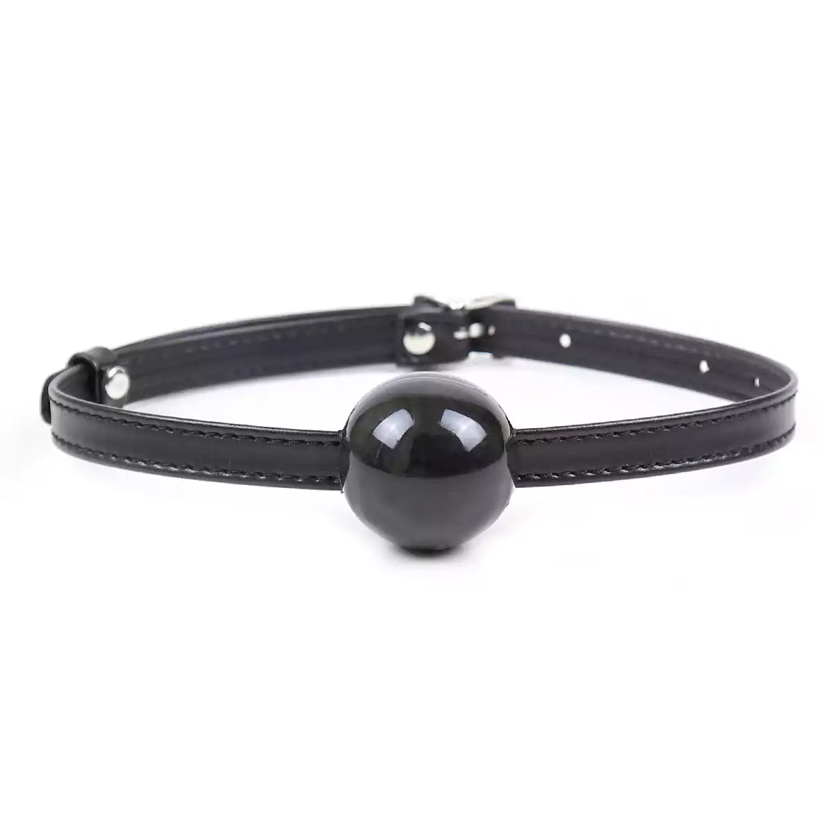 Schwarzer minimalistischer Silikon-Knebel — Ganz in Schwarz Zwei Größenoptionen: Klein 4 cm, Groß 5 cm für vielseitige BDSM-Szenen