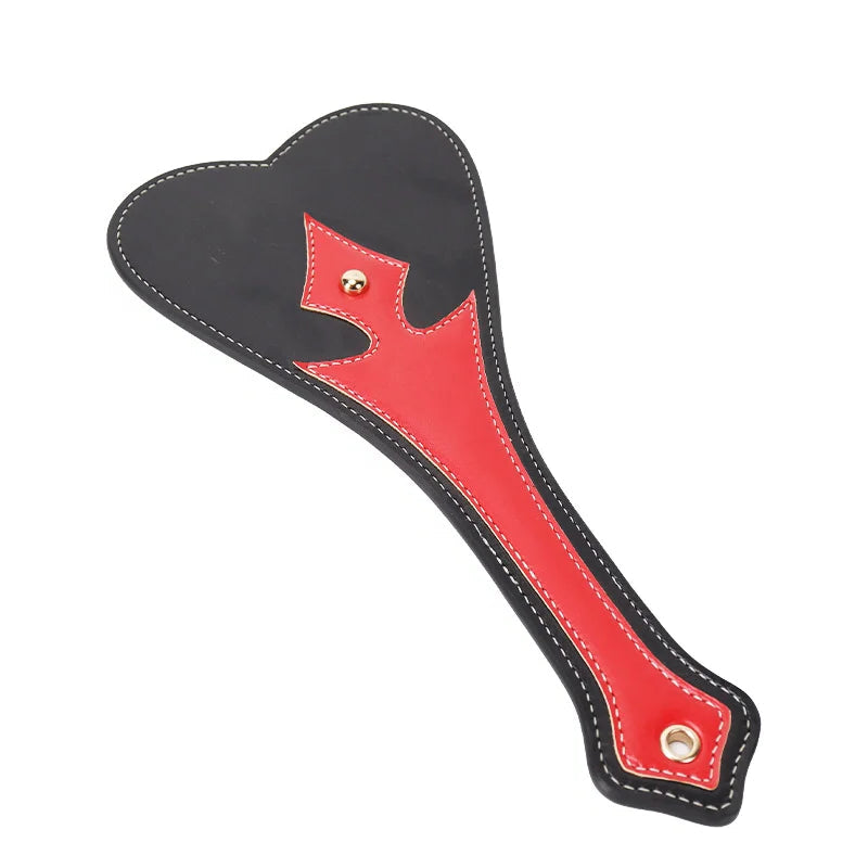 Spade-Shaped Leather Spanking Paddle