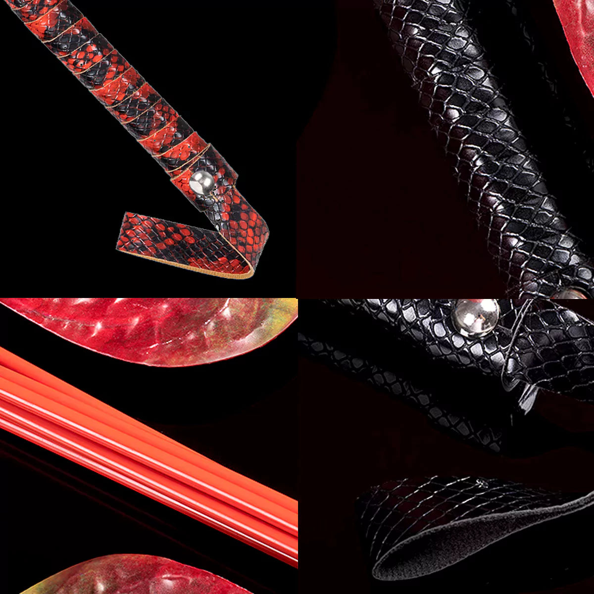 Acrylic Discipline Cane with Faux Leather Handle