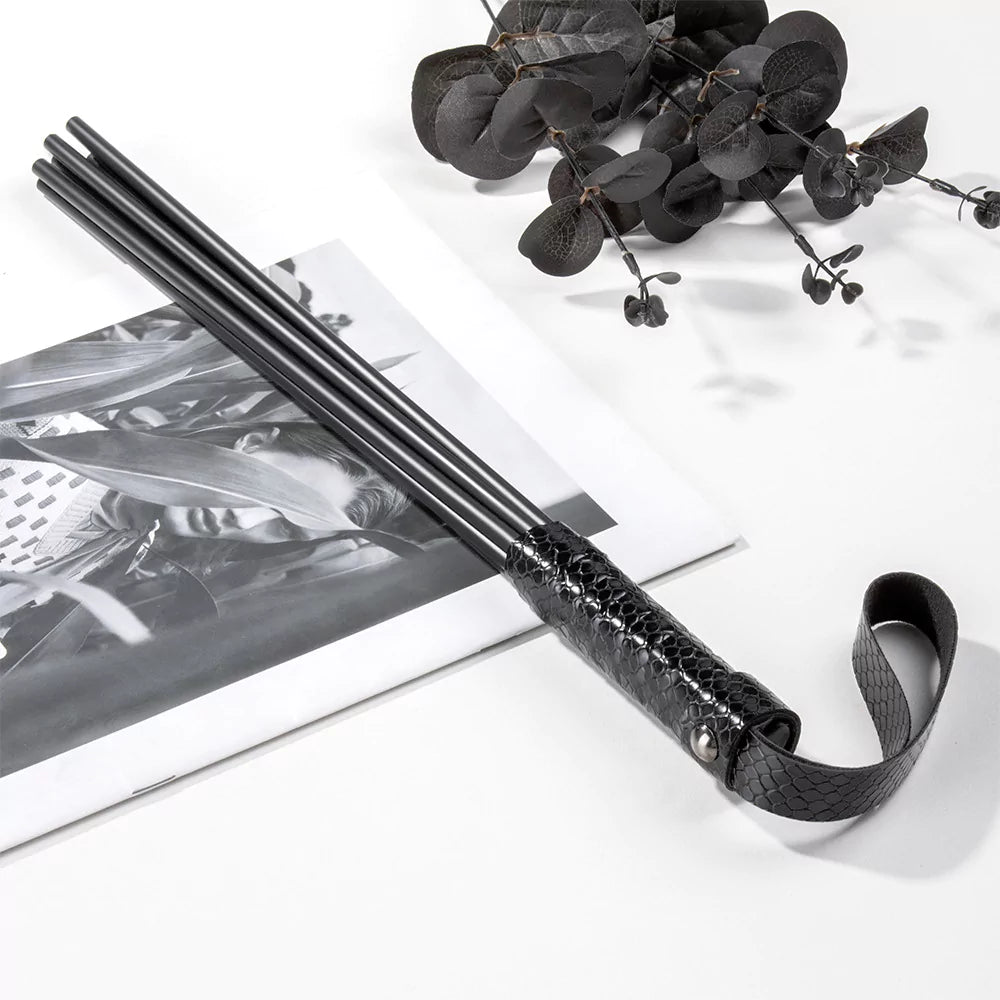 Acrylic Discipline Cane with Faux Leather Handle