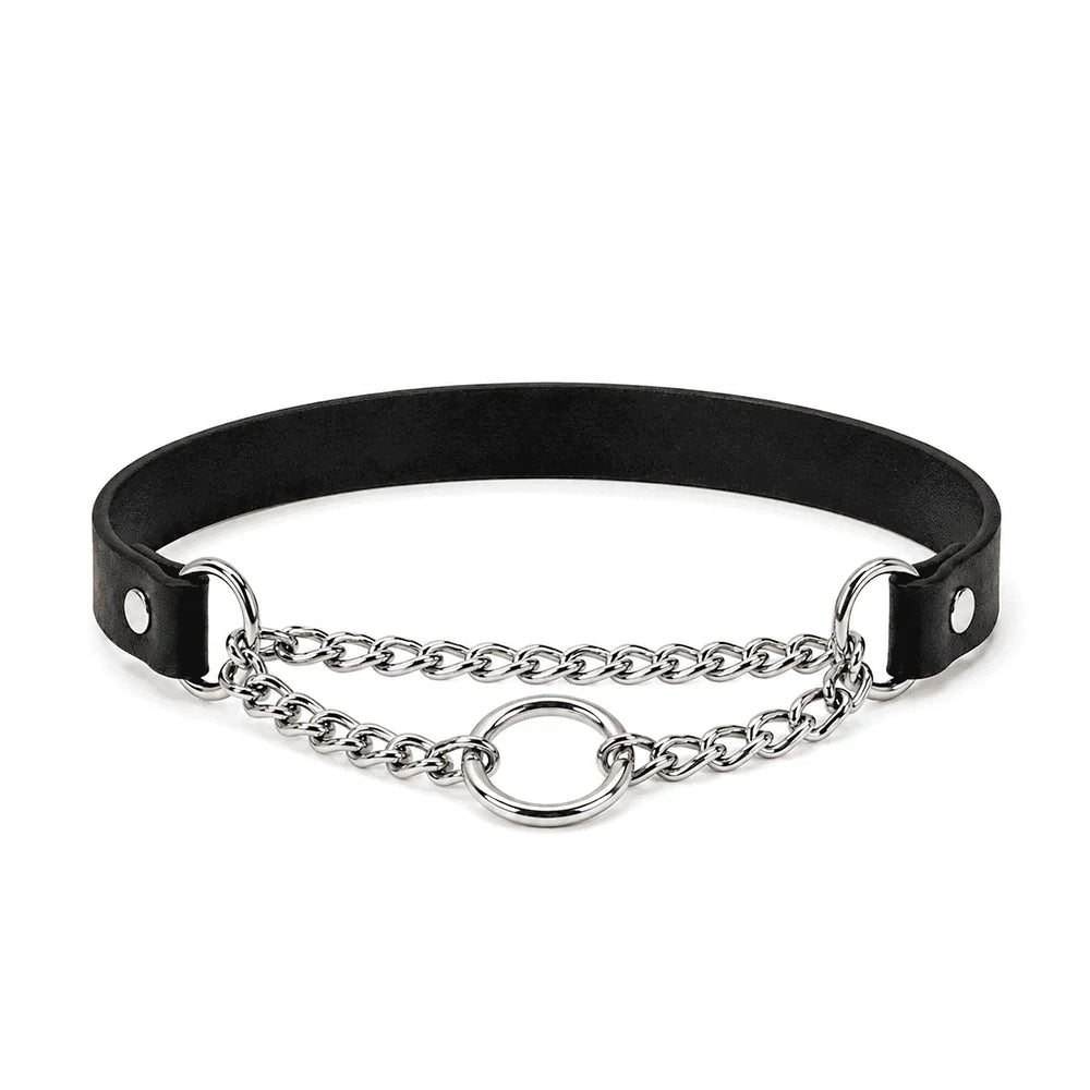 Adjustable Chain Leather Collar