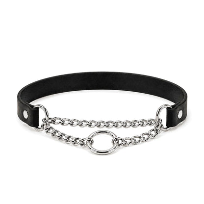 Adjustable Chain Leather Collar