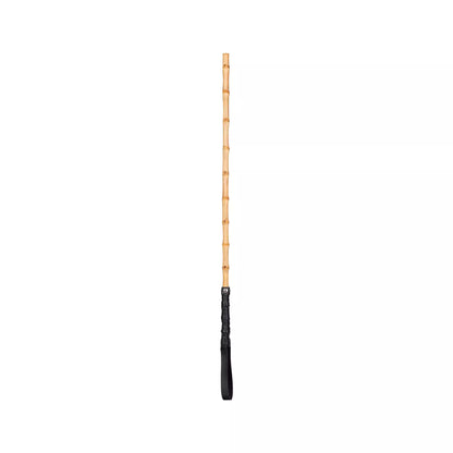 Front view of bamboo segment discipline cane with black handle