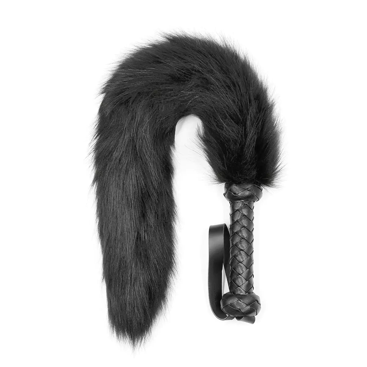 soft faux fur fox tail flogger showing flowing motion and sensory teasing texture