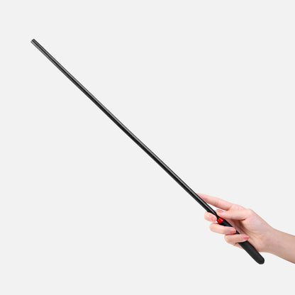 Black acrylic BDSM cane held in hand showing grip and control