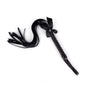 Black bow-tie fringe BDSM flogger full view