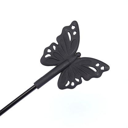 Black Butterfly Cutout Silicone Crop