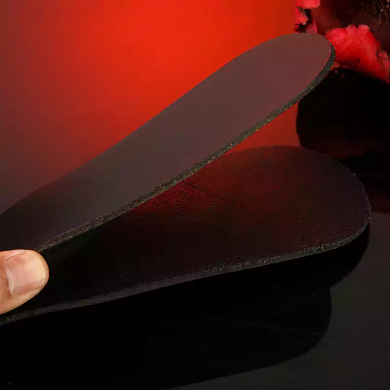Schwarzes doppellagiges rundes Spanking-Paddel – Kunstleder, runder Kopf