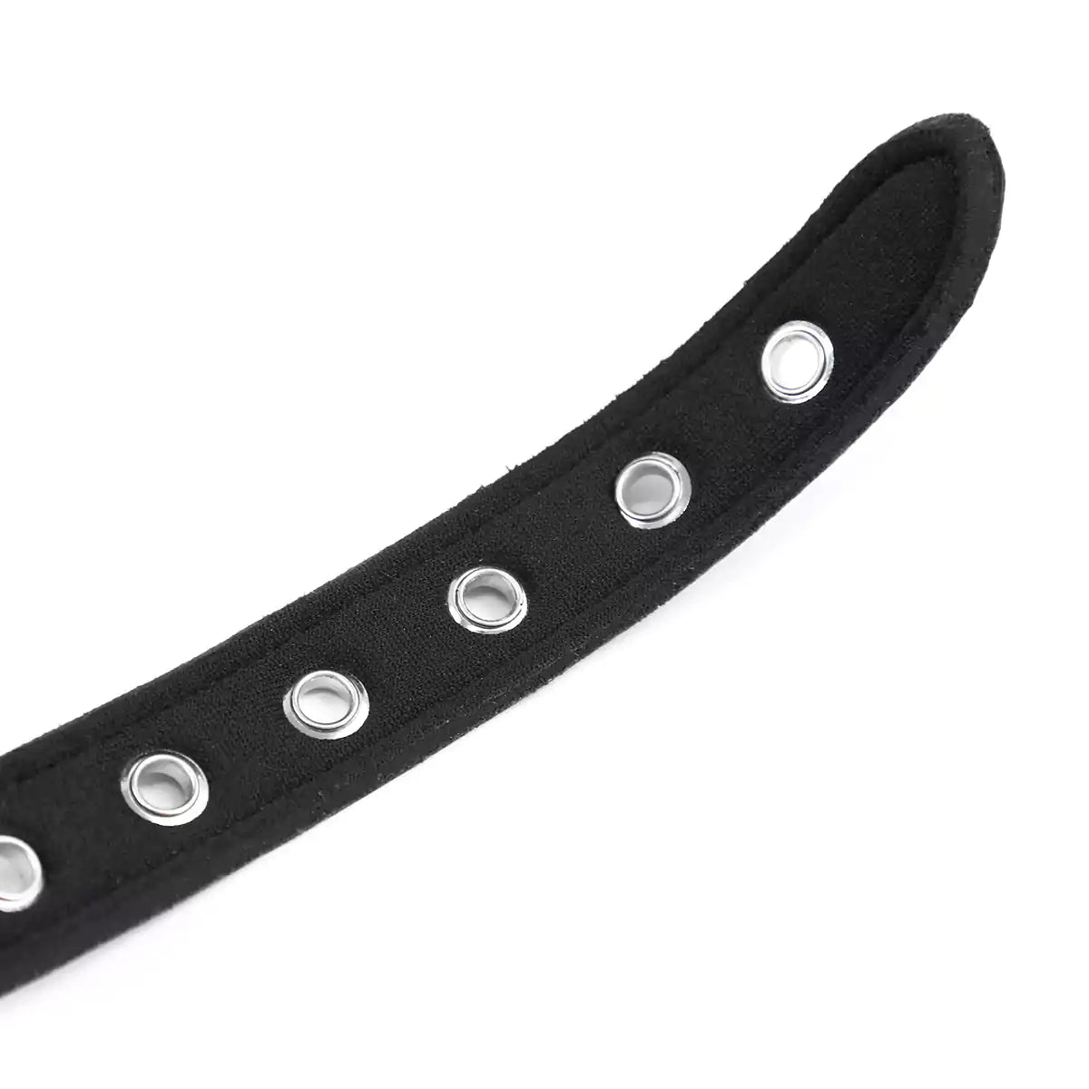 Detailed product view of the black reversible inward phallic ball gag