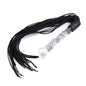 Black Glass Handle BDSM Flogger shown in styled setting
