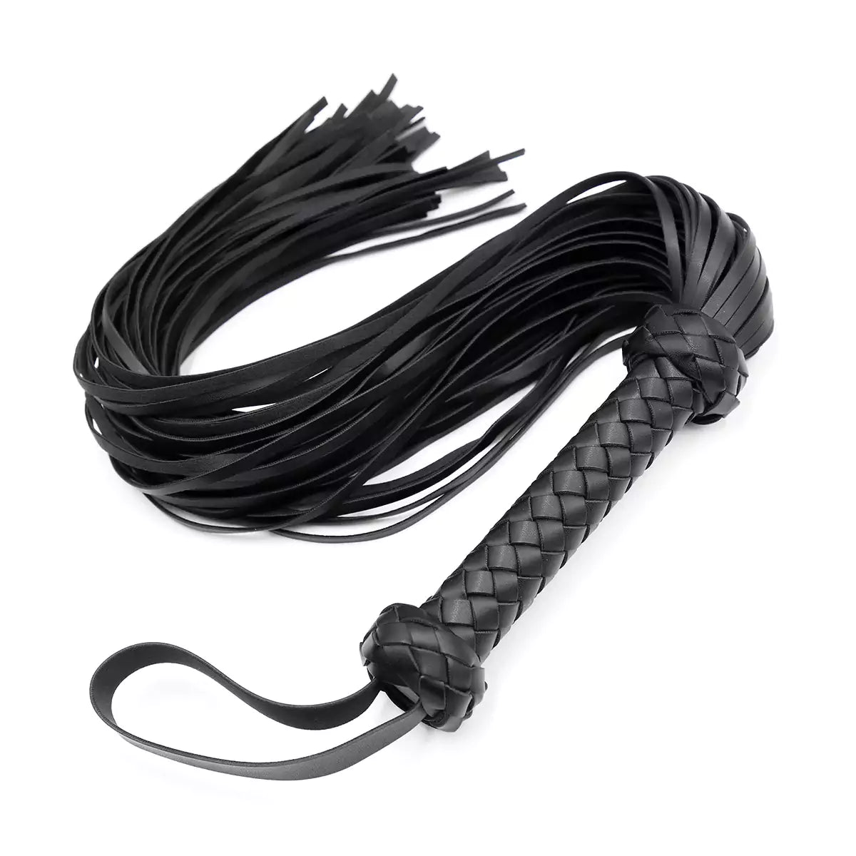 Handwoven Grip Flogger braided handle full view