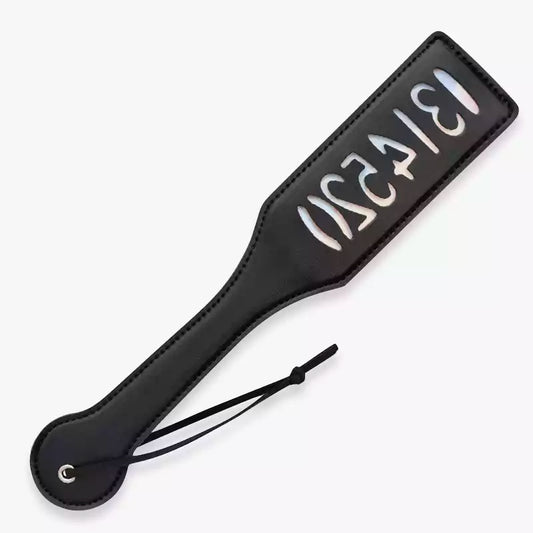 Glow in the Dark Spanking Paddle — Cutout Number Faux Leather Night Play