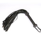 Black Leather Flogger with Braided Handle