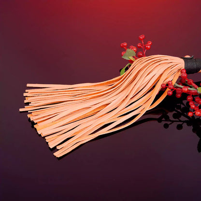 Black & Orange Mini Faux Leather Flogger
